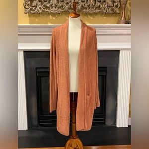 Barefoot Dreams, Apricot colored, long cardigan - so, so, luxuriously soft!  NWT